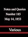 Notes and Queries, Number 185, May 14, 1853