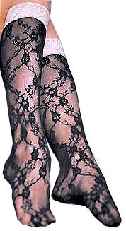 Foot Traffic's Beautiful Floral Lace Knee High Length Fashion Trouser Socks