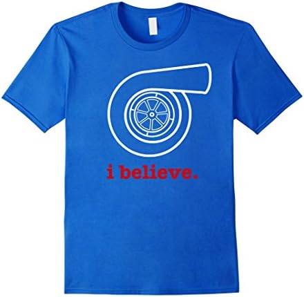 Men's Turbine Turbo Boost I Believe T Shirt Large Royal Blue