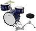 Crescent Blue Metallic 16 Inch Beginner Junior Drum Set with Bass, Snare, Tom, Cymbal, and Seat