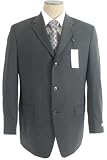 Calvin Klein Mens Single Breasted 3 Button Charcoal Gray Wool Suit - Size 46L