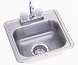 Revere Kitchen Queen 15-by-15-by-5 Inch Stainless Steel Bar Bowl with Faucet and Strainer