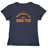 T-Shirt Woman Navy Blue  Property Of My Shih Tzu  Dog