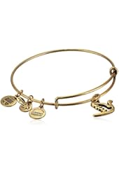 Alex and Ani Bangle Bar "Sacred Dove" Gold-Color Charm Bracelet, 7.75"