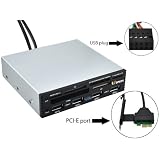 Uspeed PCI-E to USB 3.0 Internal Combo/ USB 3.0 Hub & USB 2.0 All-in-1 Card Reader for Windows XP/ Vista/ 7 - Silver [one step to upgrade your PC to USB3.0]