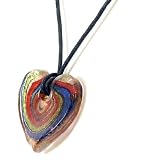 Review The Tribeca Gift Company  / Glass Heart Pendant Swirl Red Blue & Green