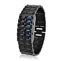 Super Stylish Dark Metal Japanese Style Blue LED watch - Ideal Goth / Emo / Punk Accessory - Ideal Gift