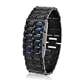 Super Stylish Dark Metal Japanese Style Blue LED watch - Ideal Goth / Emo / Punk Accessory - Ideal Gift