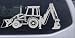 Silver 16in X 7.0in -- Backhoe Tractor Business Car Window Wall Laptop Decal Sticker