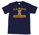 Illinois Fighting Illini 100-Percent Cotton School Spirit Short Sleeve T-Shirt (Medium, Navy)