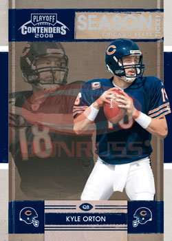 2008 Playoff Contenders Season Tickets Football Card # 19 Kyle Orton - Chicago Bears - NFL Trading Card in Protective Display Case!