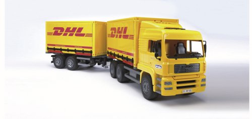 Childrens Toyshop  Toys : Bruder MAN Truck with tilt sided interchangeable DHL and trailer