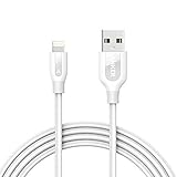 Anker PowerLine+ ライトニングUSBケーブル Apple MFi認証取得【高耐久ケブラー素材 / 2重編込の高耐久ナイロン素材 / フェルト製ポーチ付属】iPhone、iPad各種他対応 (1.8m ホワイト)