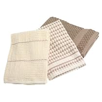 Popcorn 3-Piece Kitchen Towel Set, Taupe