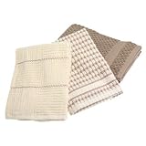Popcorn 3-Piece Kitchen Towel Set, Taupe