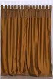 Brown Art Silk Custom made Curtains Drapes Panels Tab Top - Darker shade Top