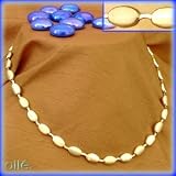 14K Satin & Polished 'Coffee Bean' Link Necklace