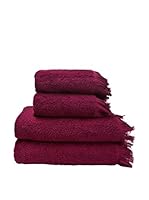 Casa di Bassi Set Toalla 4 Uds. (Rojo)