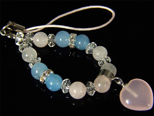 パワーストーン 天然石ストラップ ハートで恋愛パワーアップ