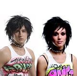80s Unisex Wig (Black) Adult Halloween Costume Accessory (DF34)