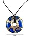 Necklace - N82 - Murano Glass Style - Round Shape ~ Blue, Silver & Copper