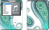 Aqua Azure (Aqua Paisley) Design Protective Decal Skin Sticker for Apple iPod nano 3G (3rd Generation) 4GB/ 8GB Player