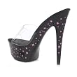 6 Inch Sexy Shoes Star Platform Sandals Slip On Shoes Open Toe Black