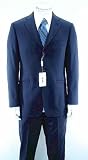 Versace - New MEN'S VERSACE Collection NAVY BLUE 100% WOOL USA Sz 46R ITALY 56R 3-BUTTON, 2-BACK VENTS, HAND PICKING, PIN STRIPED SUIT