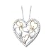 14K Tri Color Gold 5/8 ct. Diamond Heart Pendant with Chain