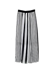 Full-Skirt Striped Print Summer Chiffon Maxi Dress 