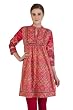 Meena Bindra Women's Indian Tunic Kurta with Embroidered Yoke