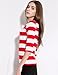 Camii Mia 3/4 Sleeve Shirts for Women, Striped Tee Shirts Cotton Stretchy Lightweight Slim Fit