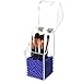 Putwo Premium Quality Brush Holder With Free Blue Pearls 5MM Acrylic Makeup Organizer Case Box