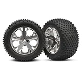 Chrome Wheel, Rear w Alias Tire (2): RU by Traxxas