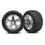 Traxxas Chrome Wheel, Rear with Alias Tire (2): TRA3770