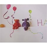 Happy birthday balloons French temporary wall stickers -repositionable