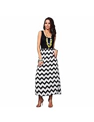 Sexy General Print Ankle Length Sleeveless Summer Belted  Dress