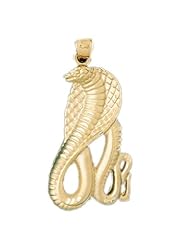 Dazzlers Solid 14 karats Gold Cobra Snake Charm Pendant available in three colors from jewelsberry (weights: 8.3 grams only)