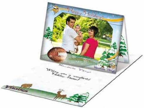 Minnesota Vikings Holiday (Christmas) Cards with 4" x 6" Picture Insert