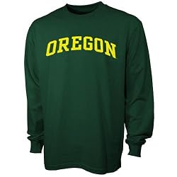 NCAA Oregon Ducks Green Vertical Arch Long Sleeve T-shirt