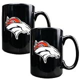 2 Pc Denver Broncos Coffee Mug Set - Black by Great Amreican Products