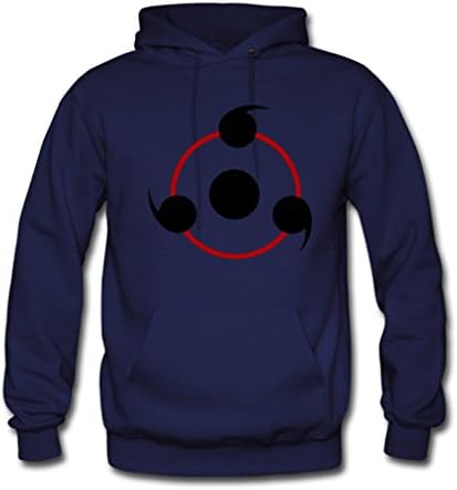 MeowStore Men's Japan Cartoon Naruto Sharingan Eyes Hoodies Coat X-Large Navy