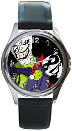 White wardrobe DIY joker and harley quinn Unisex Round Metal Watch