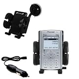 Gomadic for the Pioneer Airwave XM2Go - Pioneer Airwave XM2Go Flexible Auto Windshield Holder with Car Charger - Uses Gomadic TipExchange