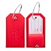 BlueCosto 2 Pack Luggage Tag Label Suitcase Tags Travel Bag Labels w/Privacy Cover - Red