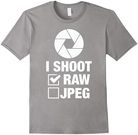 Men's I Shoot RAW Photographer T-Shirt Photography Cool Shirt 2XL Slate