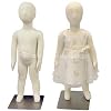 Child Body Form 1 yrs. old white jersey form cover,with head, flexible arms, fingers & legs, metal base