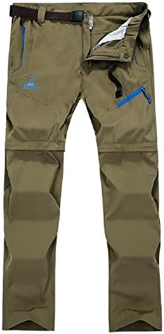 Shuoquan Men's Outdoor Lightweight Waterproof Hiking Mountain Pants Khaki M