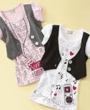 Beautees Little Girl Printed Tee With Vest