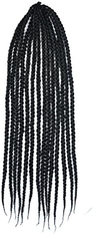 Colorlife 1 Pack 24'' Natural Black 1B# Color Afrika Amerika Lock Crochet Small Dirty Carney Karen Braid Box Hair (Large Size)
